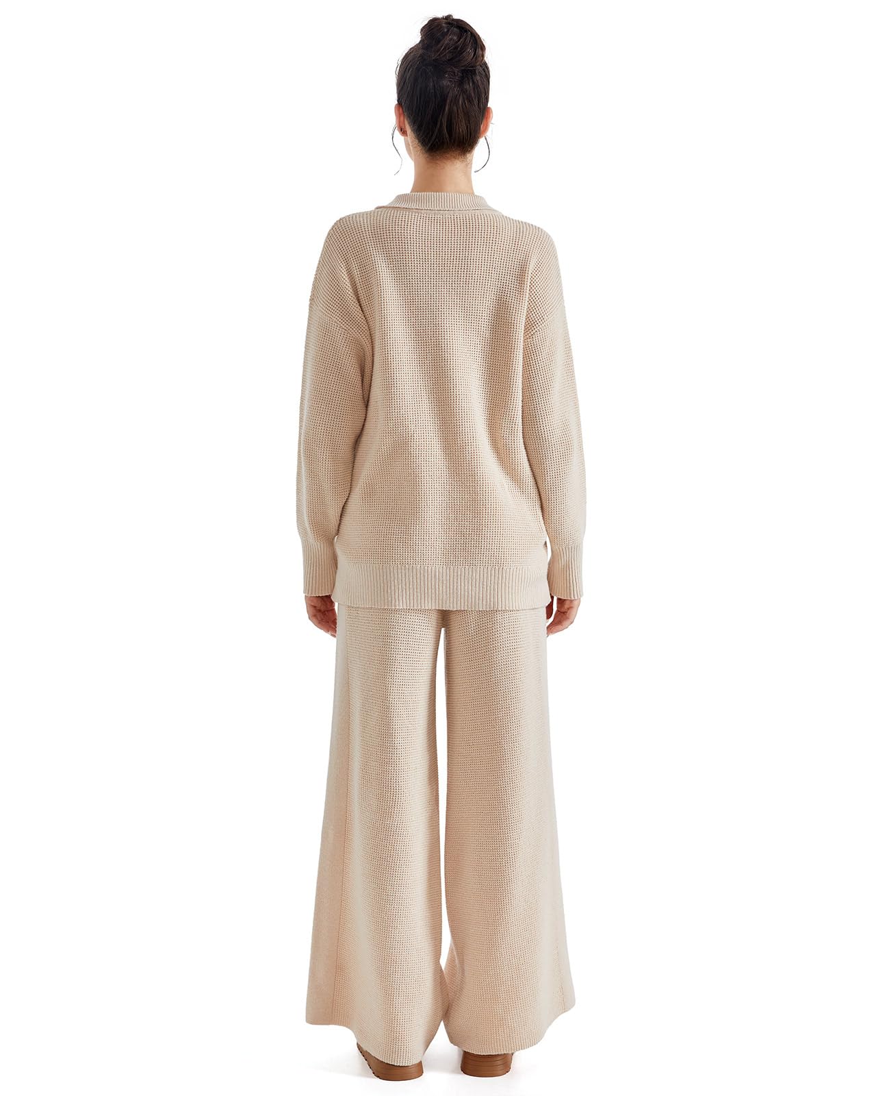 SUUKSESS Women 2 piece Fall outfits Matching Lounge Set Waffle Knit Sweater sets - Image 4