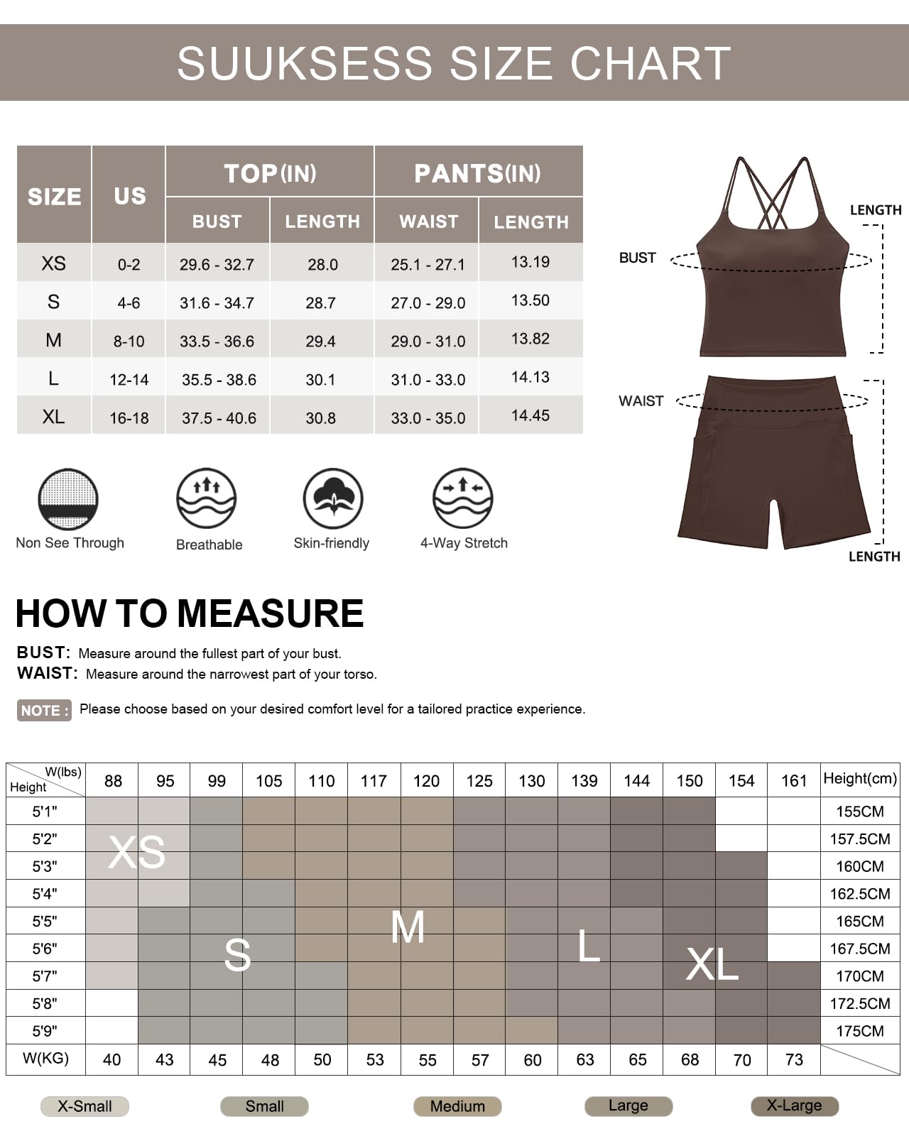 SUUKSESS Women 2 Piece Workout Sets Padded Low Impact Yoga Tops High Waisted Biker Shorts with Pockets - Image 6