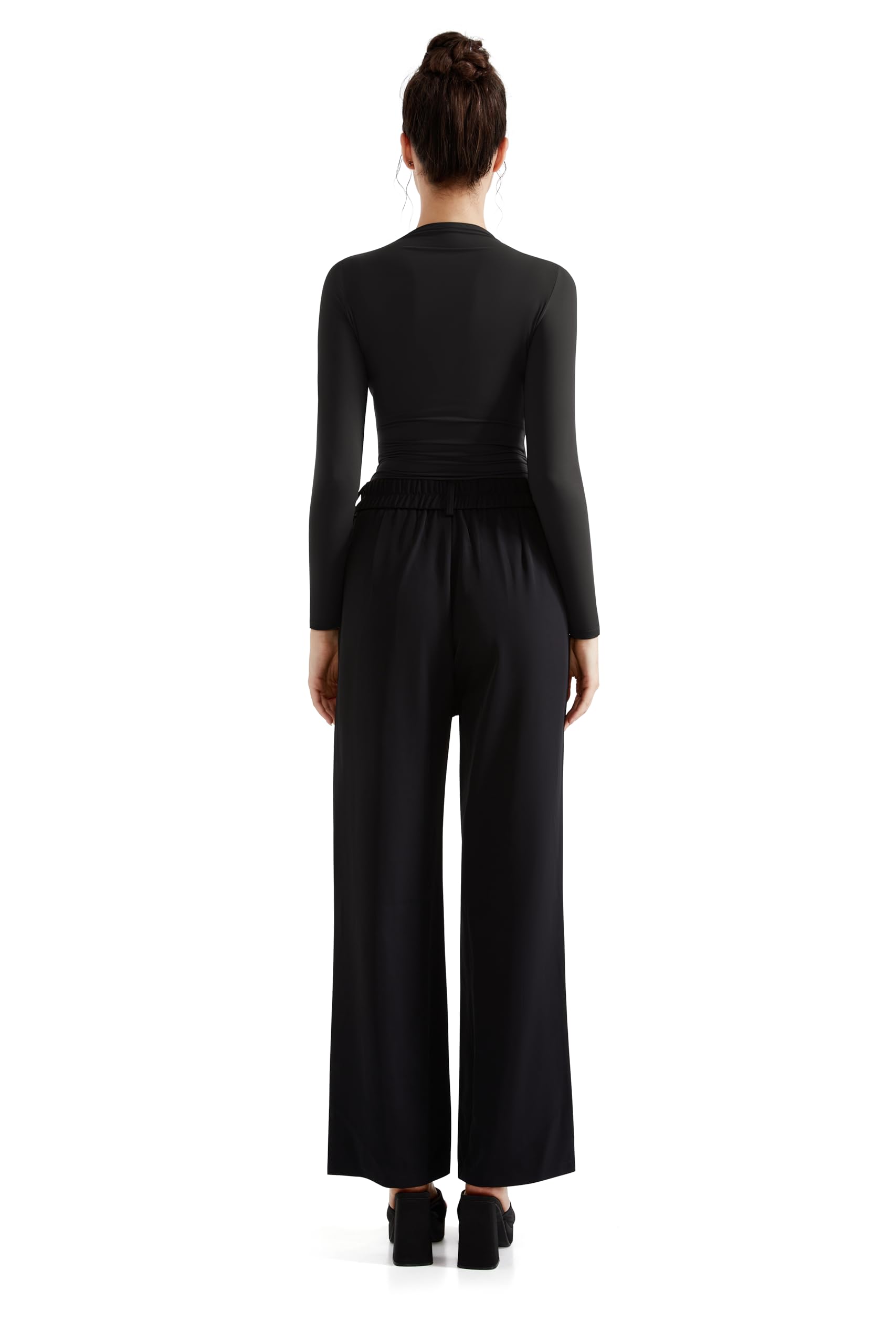 SUUKSESS Women Business Casual Long Sleeve Tops Double Lined Basic T Shirts - Image 6