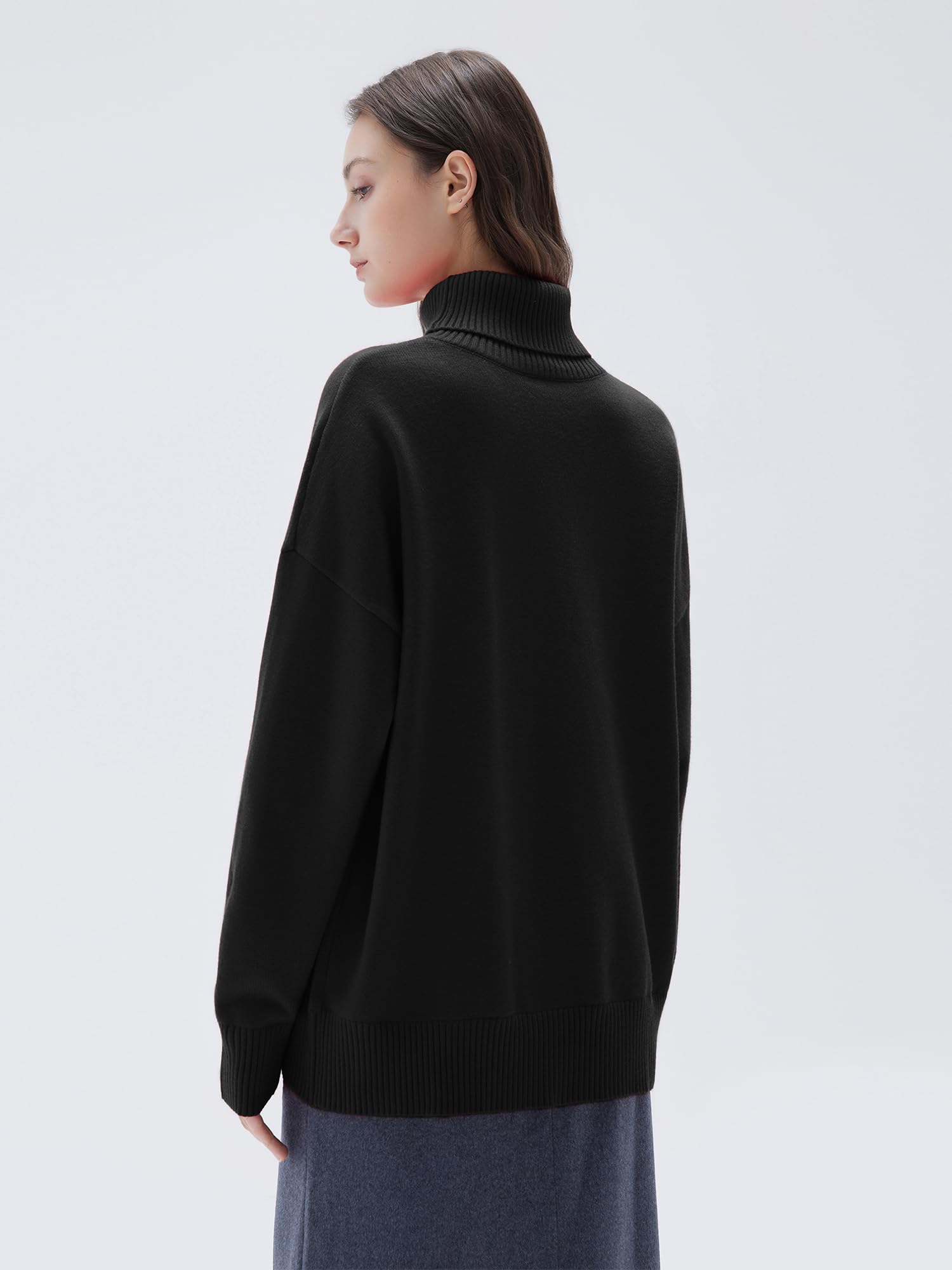 SUUKSESS Women Cashmere Blend Oversized Turtleneck Pullover Sweater Long Sleeve Knit Jumper Tops - Image 7