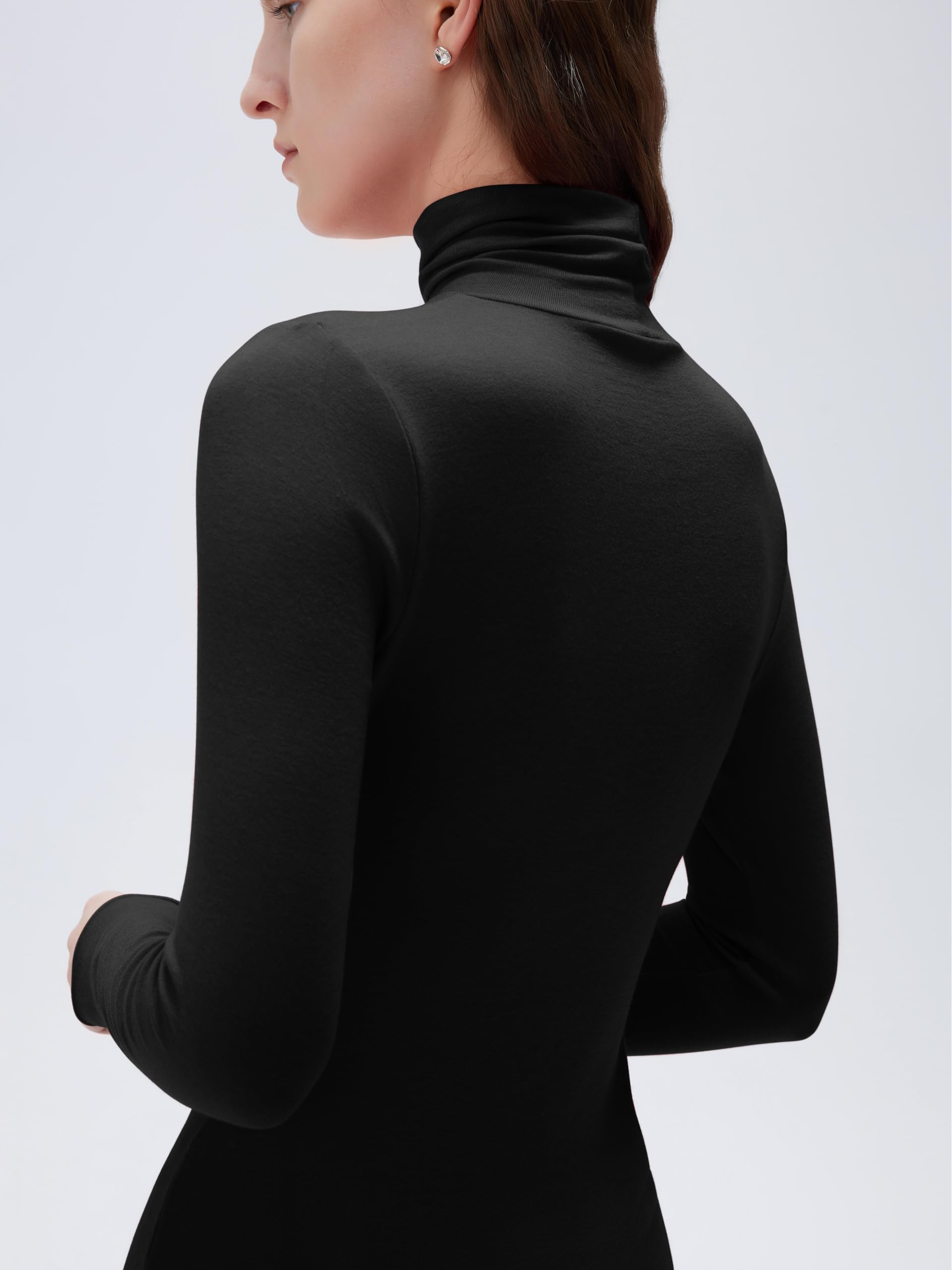 SUUKSESS Women Cashmere Blend Turtleneck Long Sleeve Shirt Fitted Fall Basic Thermal Tops Fall Fashion - Image 4