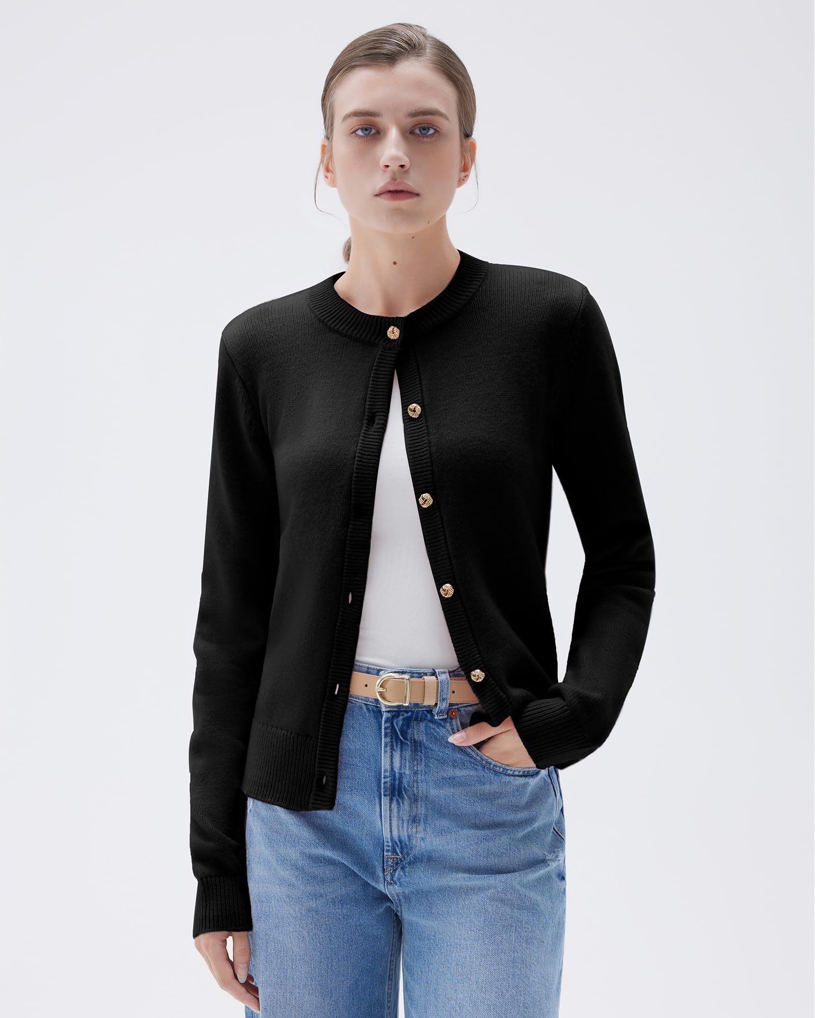 SUUKSESS Women Chunky Cashmere Blend Cardigan Sweaters Trendy Fall Fashion Button Up Long Sleeve Knit Outfits - Image 3