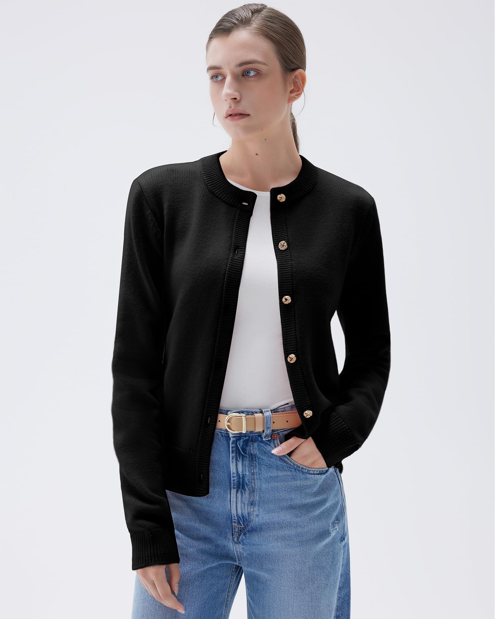 SUUKSESS Women Chunky Cashmere Blend Cardigan Sweaters Trendy Fall Fashion Button Up Long Sleeve Knit Outfits - Image 5