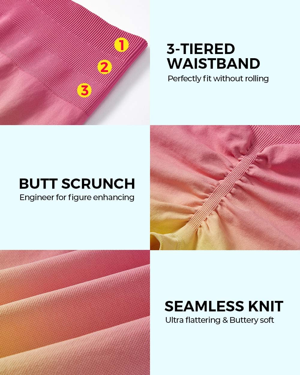 SUUKSESS Women Contour Seamless Booty Butt Lift Shorts High Waist Workout Shorts - Image 4