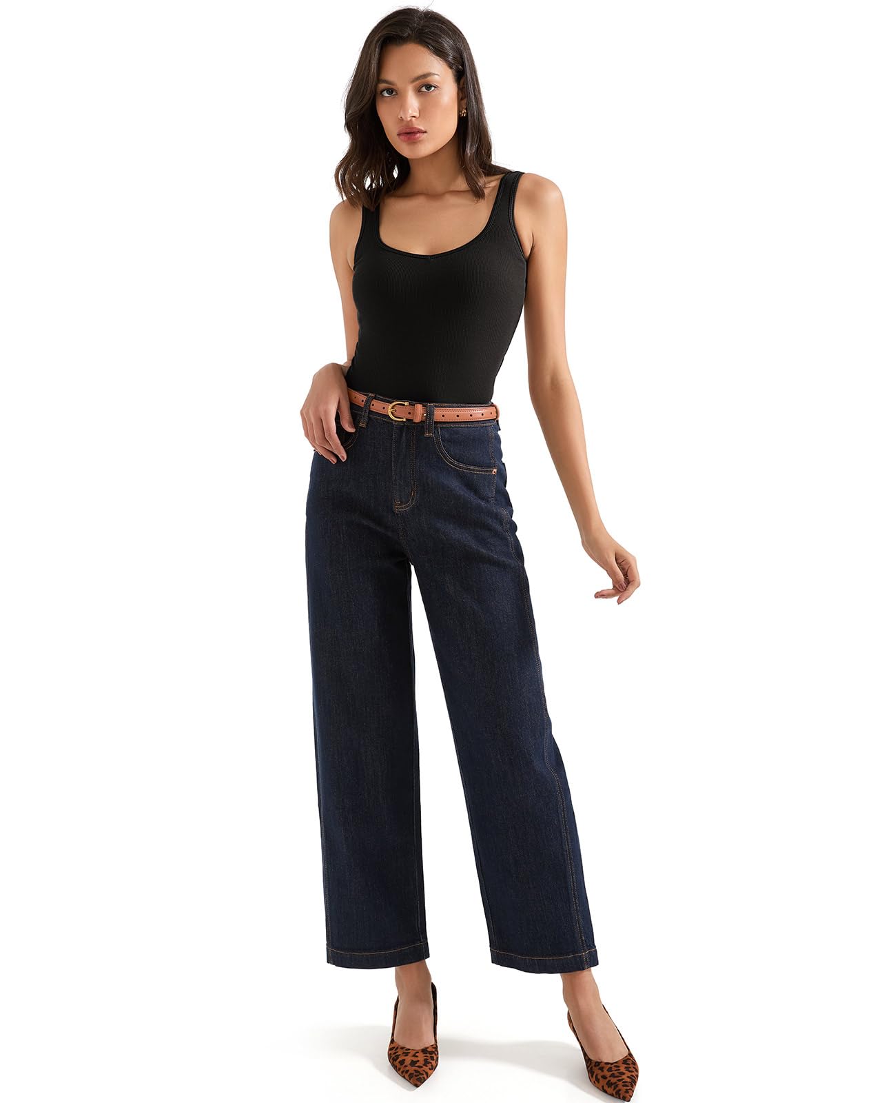 SUUKSESS Women Cotton Ribbed Built in Bra Tank Tops Summer Casual Basic Top - Image 5