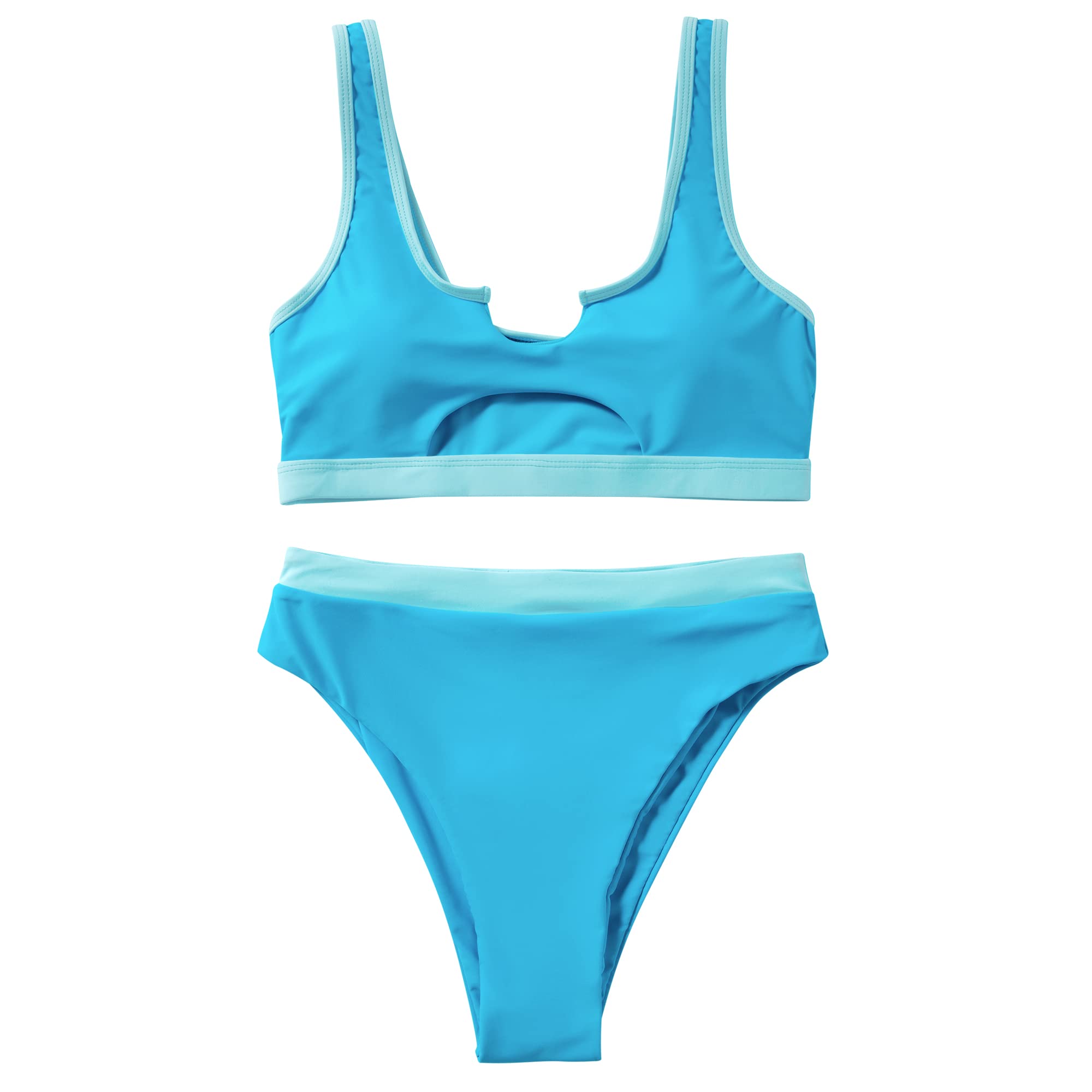 SUUKSESS Women Cutout Bikini Sets Push Up High Waisted Swimsuits 2 Piece - Image 3