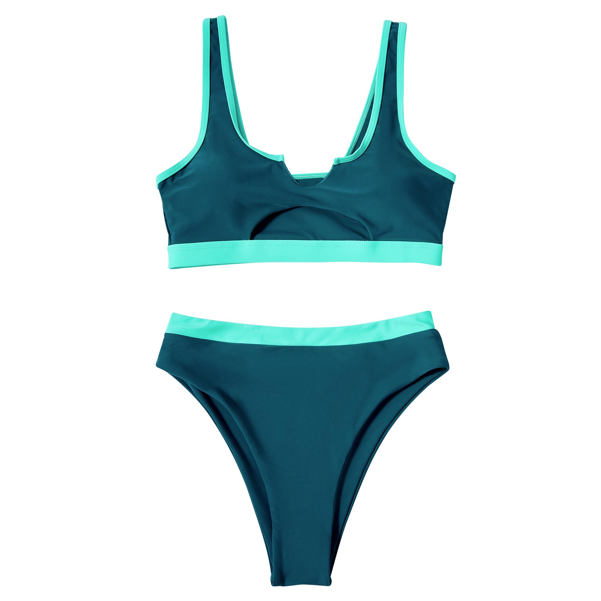 SUUKSESS Women Cutout Bikini Sets Push Up High Waisted Swimsuits 2 Piece - Image 3