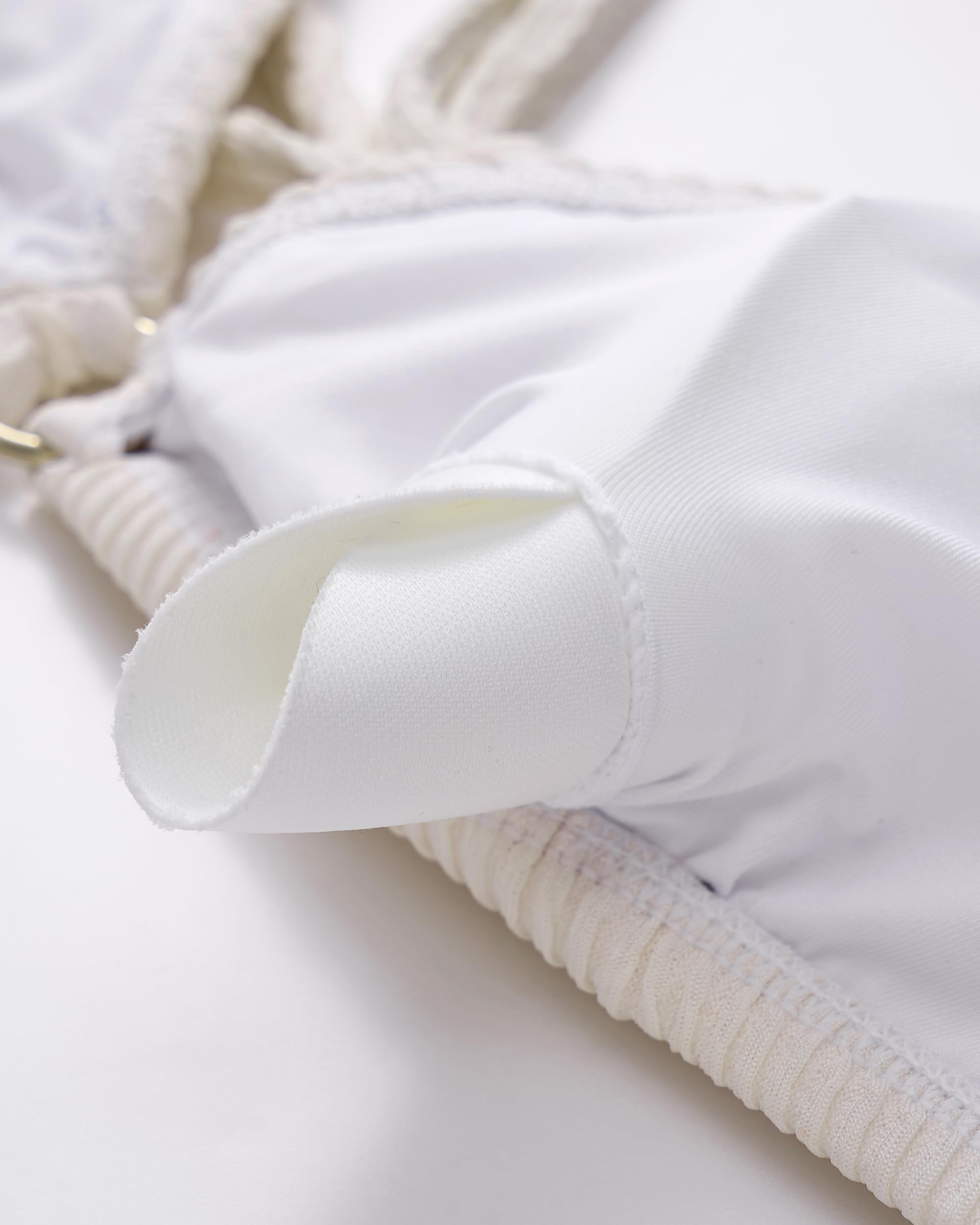 SUUKSESS Women High Waisted Triangle Bikini Sets Textured O Ring 2 Piece Swimsuit - Image 5