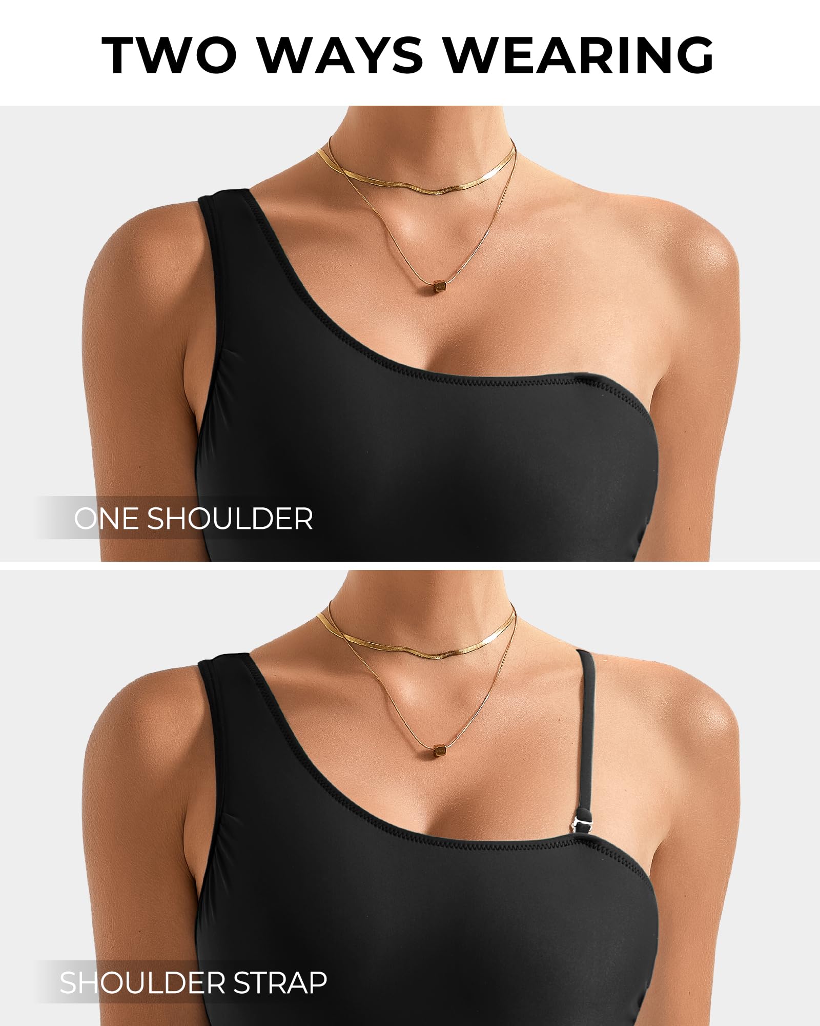 SUUKSESS Women Mesh One Shoulder One Piece Swimsuit Tummy Control Bathing Suit - Image 3