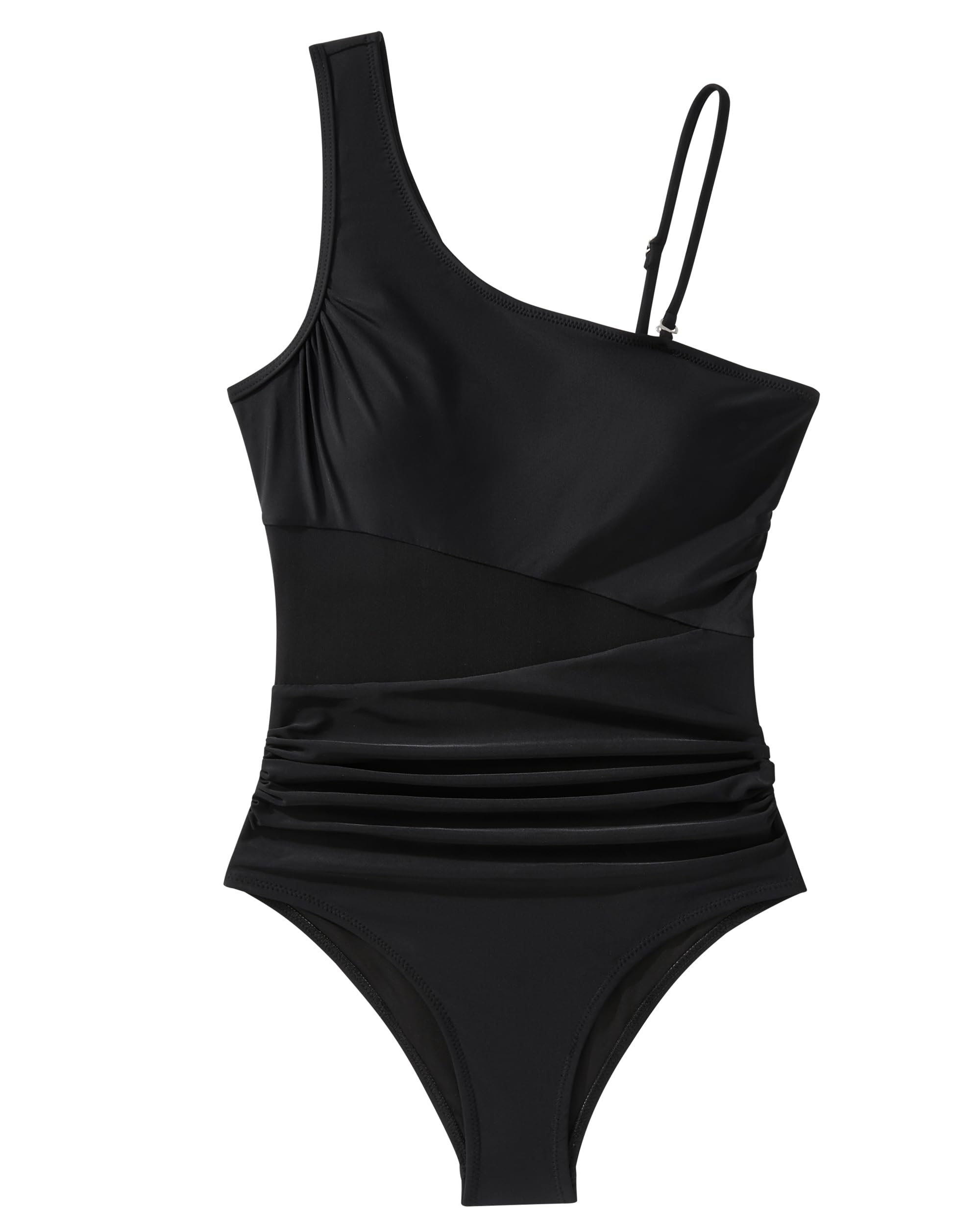 SUUKSESS Women Mesh One Shoulder One Piece Swimsuit Tummy Control Bathing Suit - Image 6