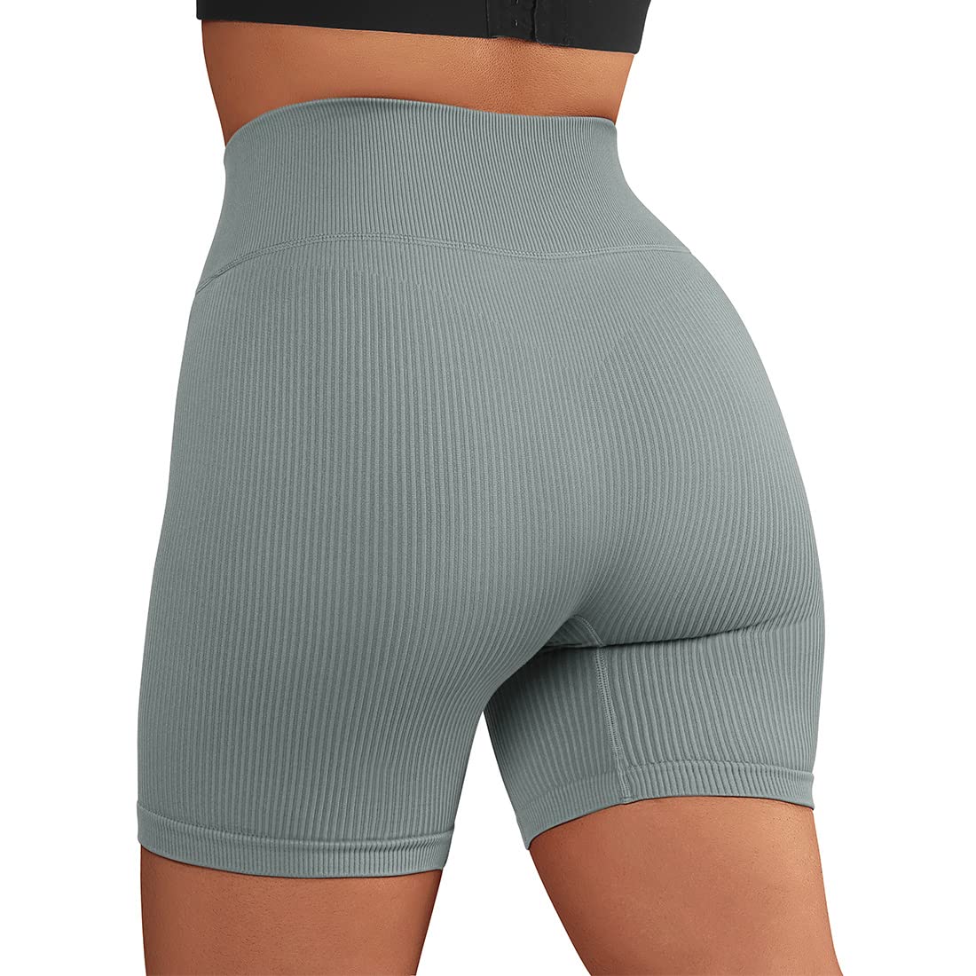 SUUKSESS Women Ribbed Seamless Leggings High Waisted Workout Gym Yoga Pants - Image 4