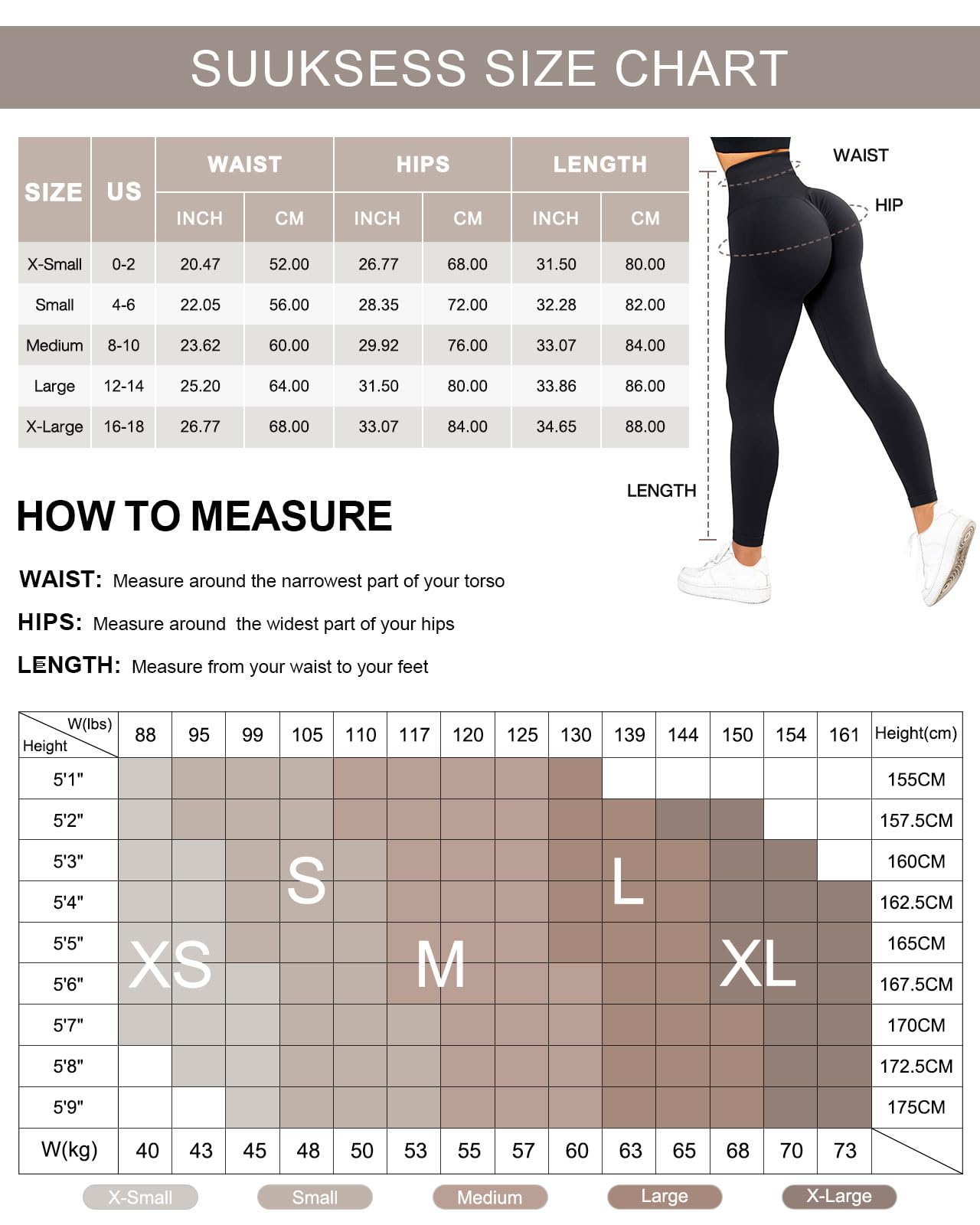 SUUKSESS Women Scrunch Butt Lifting Seamless Leggings Booty High Waisted Workout Yoga Pants - Image 5