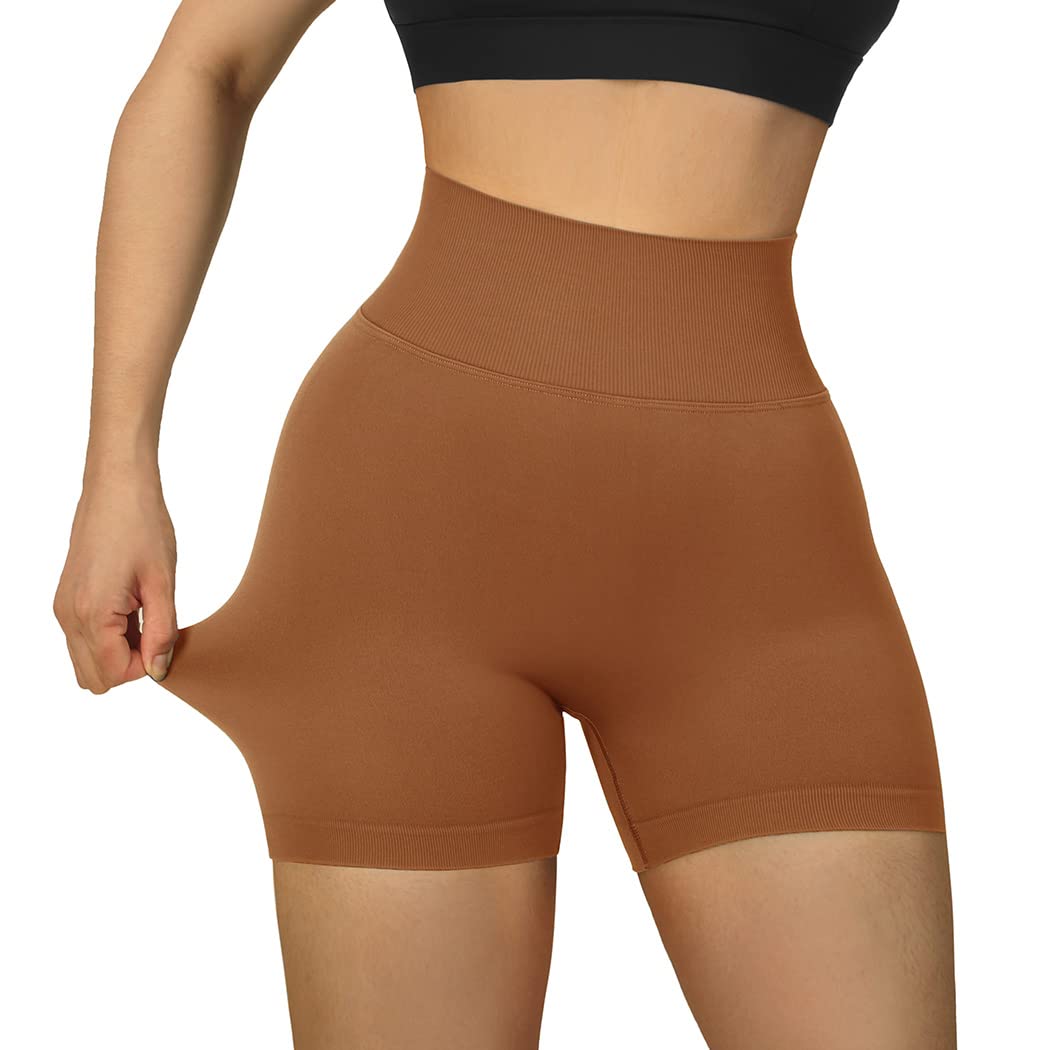 SUUKSESS Women Seamless Booty Shorts Butt Lifting High Waisted Workout Shorts - Image 6