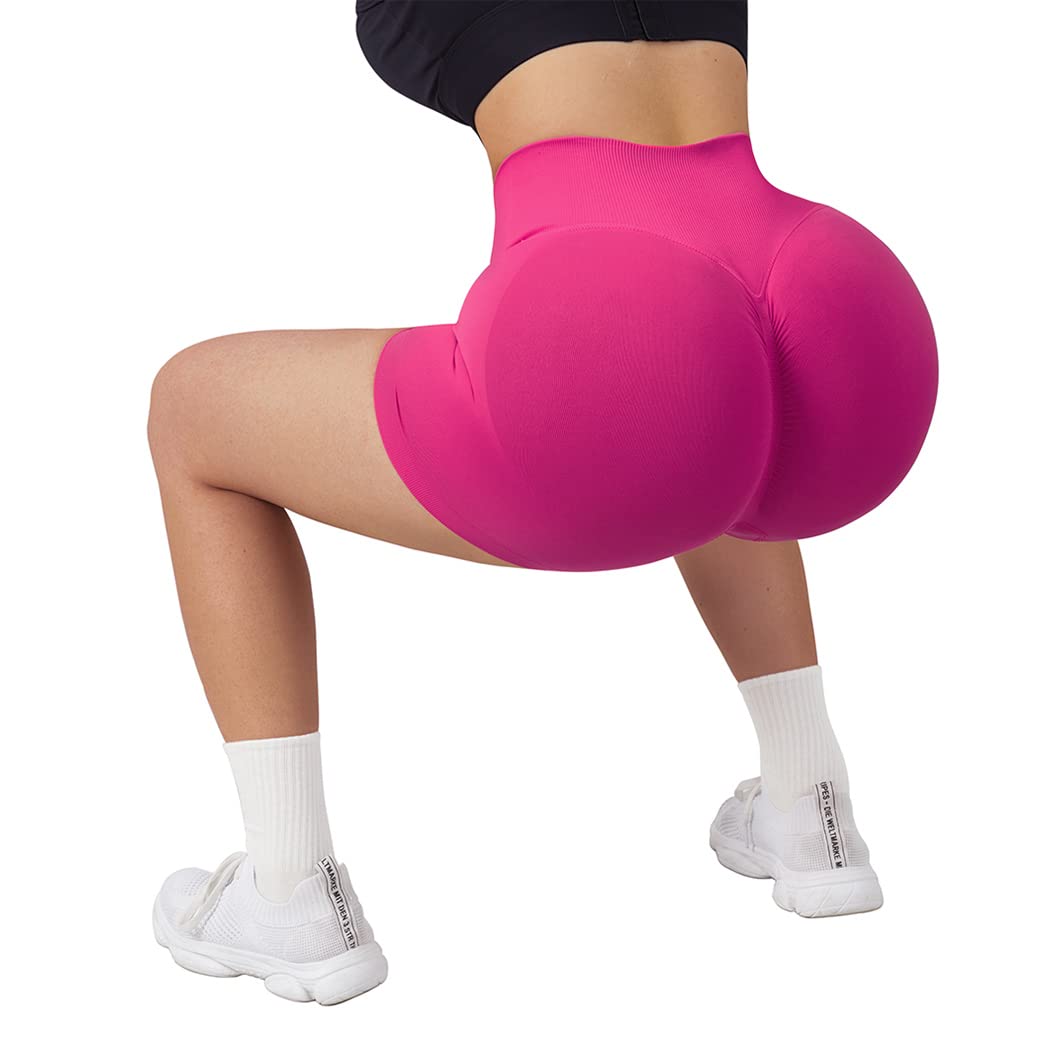 SUUKSESS Women Seamless Booty Shorts Butt Lifting High Waisted Workout Shorts - Image 6