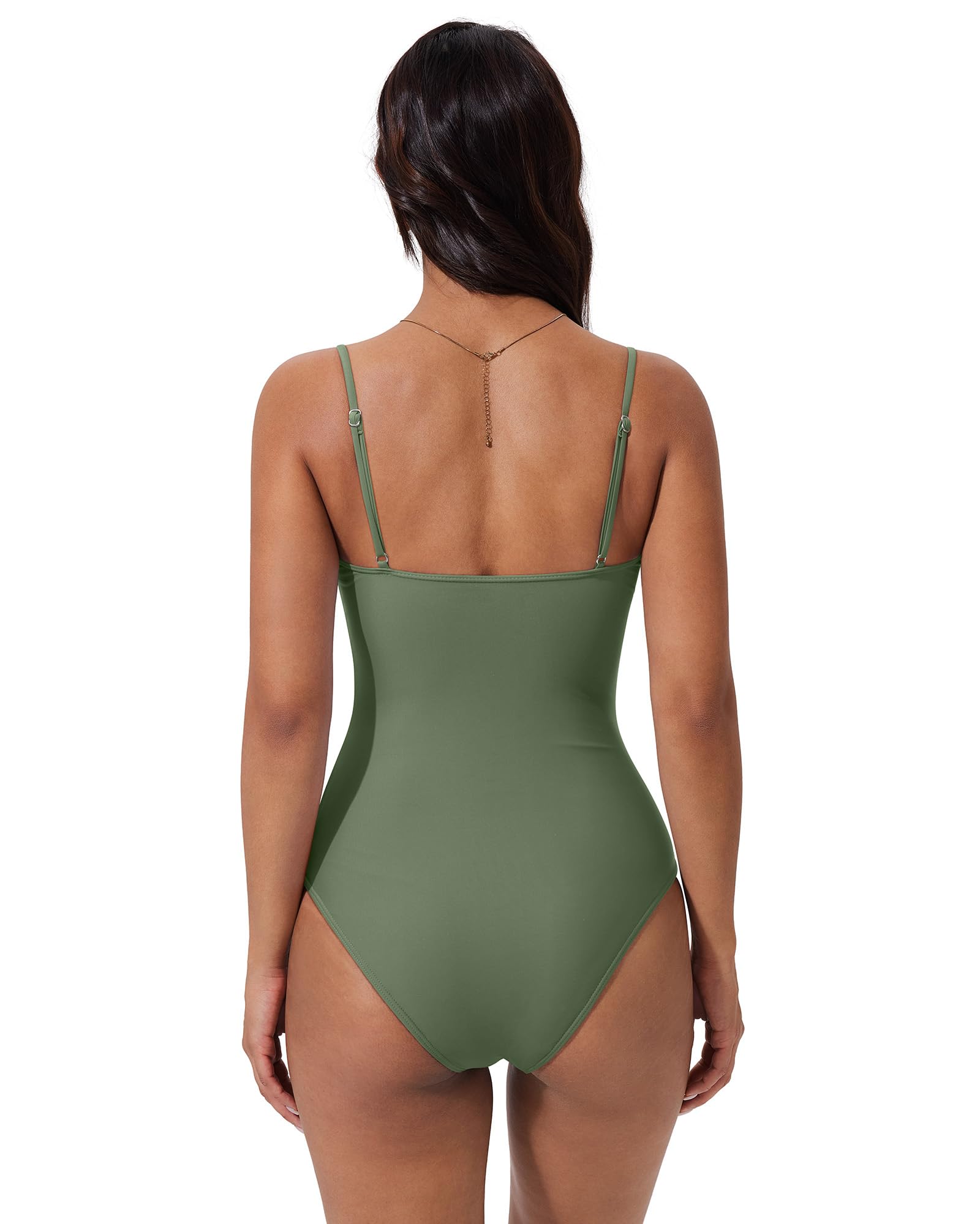 SUUKSESS Women Sexy One Piece Swimsuit Tummy Control Square Neck Bathing Suit - Image 3