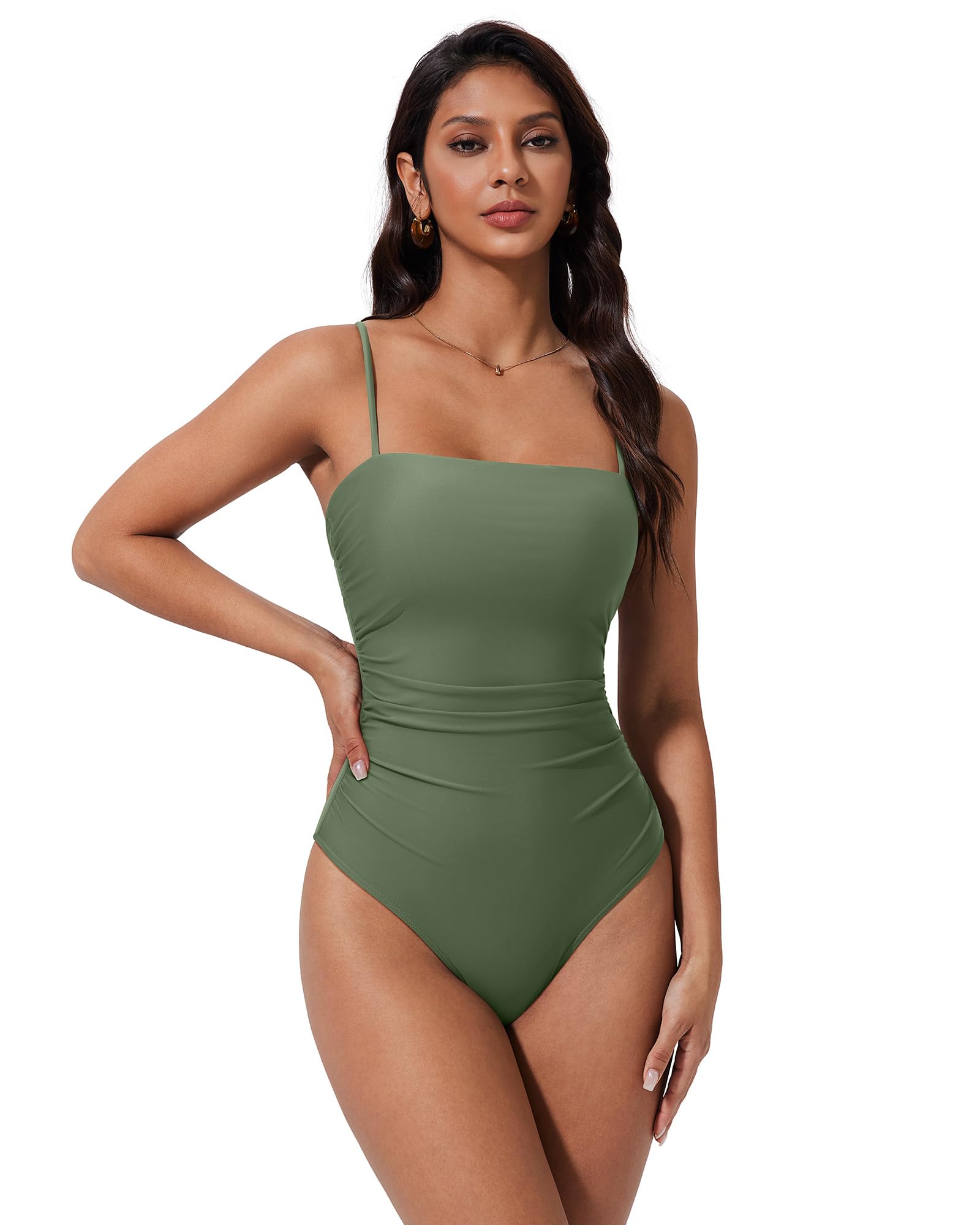 SUUKSESS Women Sexy One Piece Swimsuit Tummy Control Square Neck Bathing Suit - Image 4