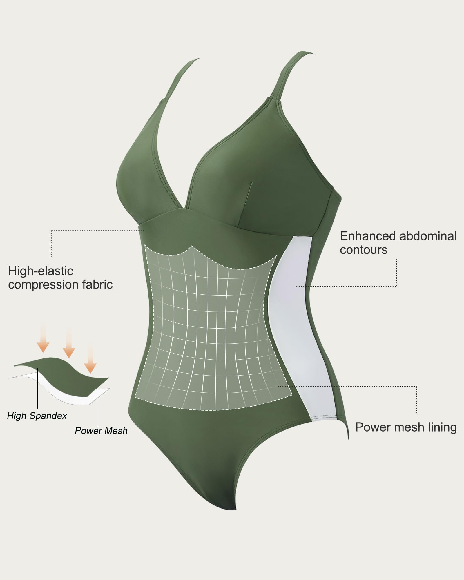 SUUKSESS Women Slimming Tummy Control One Piece Swimsuit Sexy Bathing Suit - Image 4