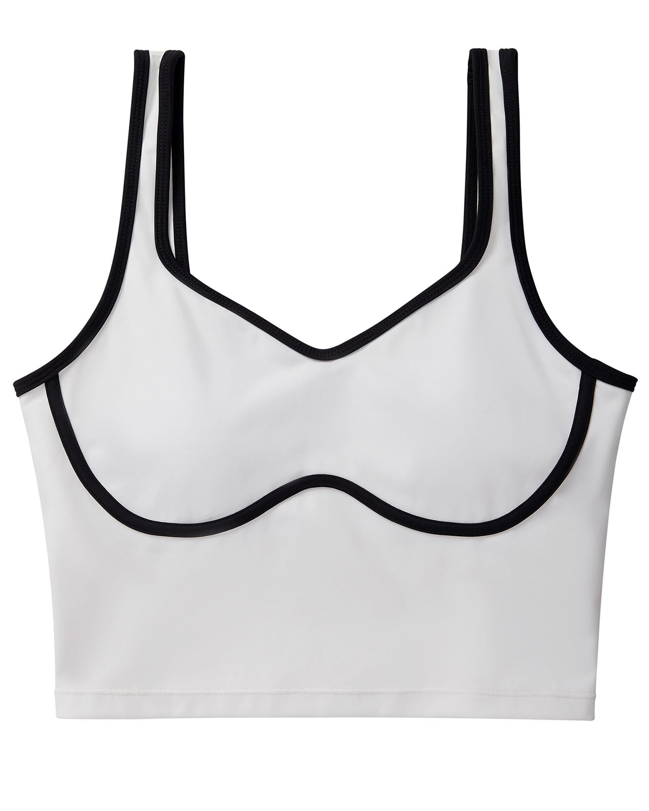 SUUKSESS Women Sweetheart Neckline Longline Sports Bra Padded Basic Workout Crop Tank Top - Image 4