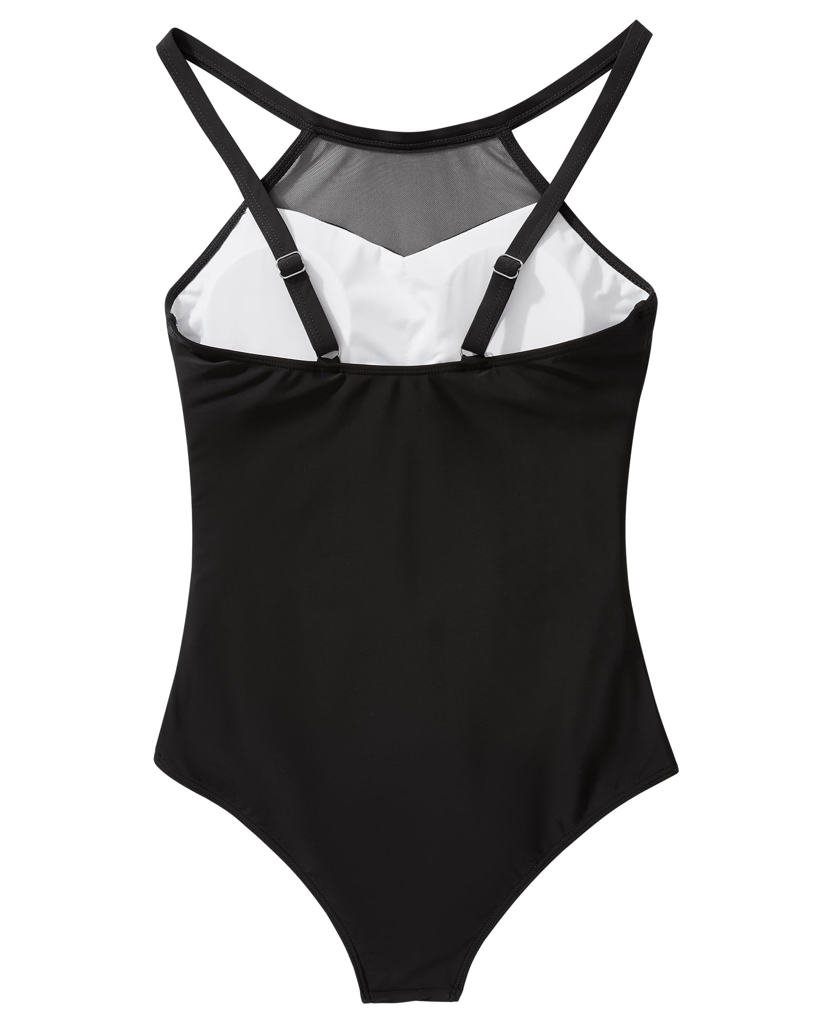 SUUKSESS Women Tummy Control One Piece Swimsuit Sexy Mesh High Neck Bathing Suit - Image 5