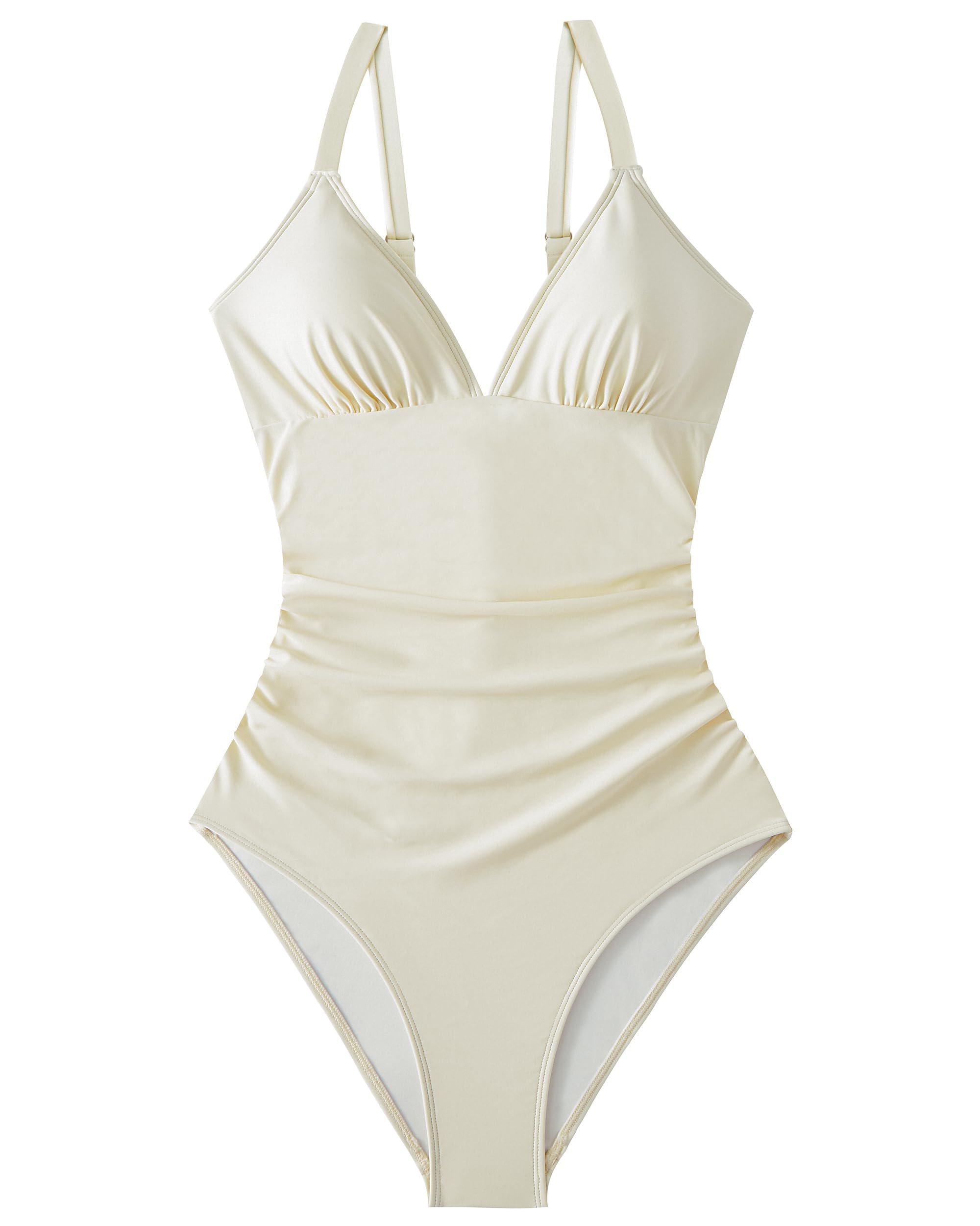 SUUKSESS Women Tummy Control One Piece Swimsuit Sexy V Neck Push Up Bathing Suit - Image 4