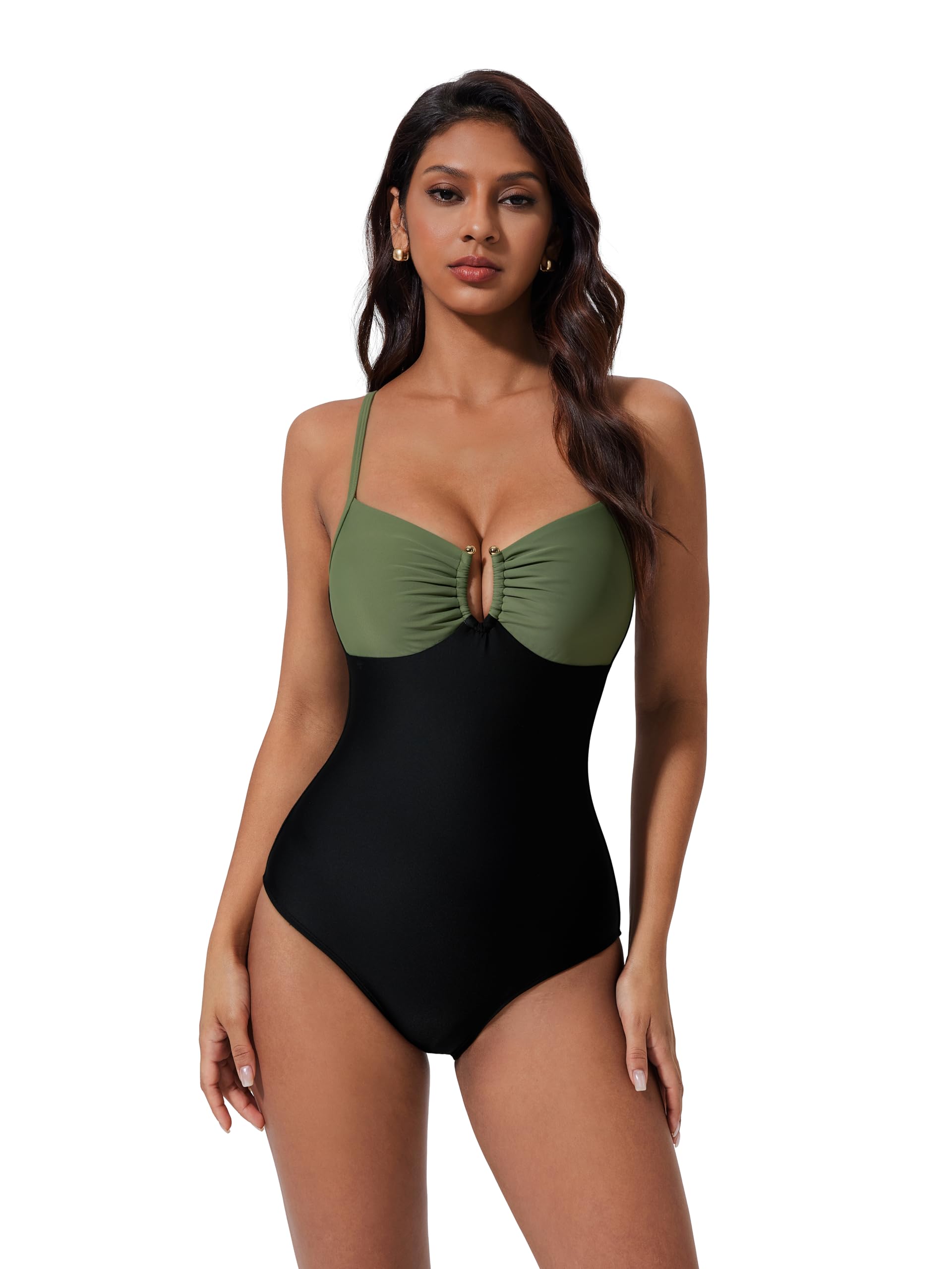 SUUKSESS Women Tummy Control One Piece Swimsuit Slimming Cut Out Bathing Suit - Image 3