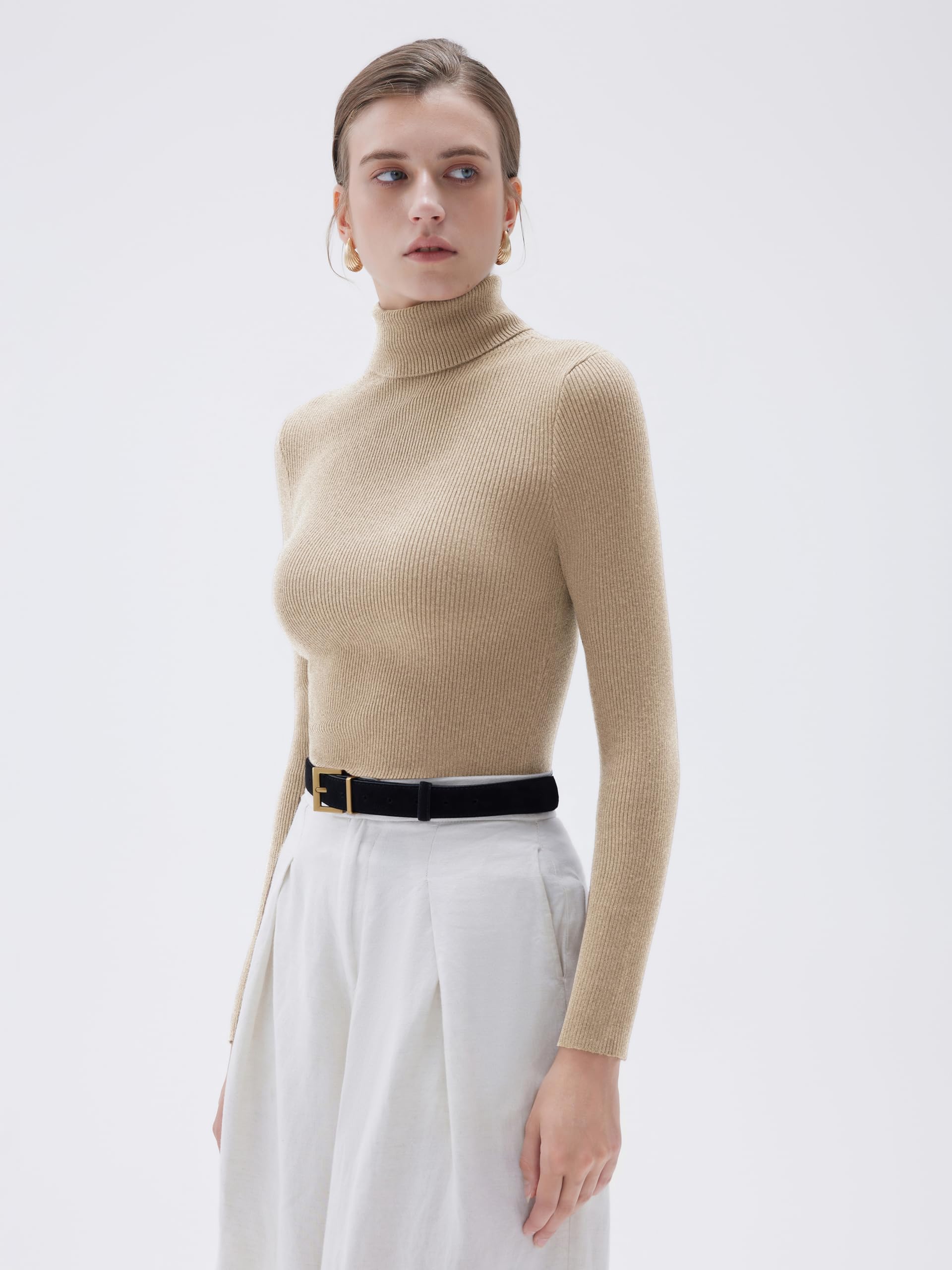 SUUKSESS Women Turtleneck Cashmere Blend Sweater Long Sleeve Shirts Fall Basic Thermal Tops Winter Clothes - Image 4