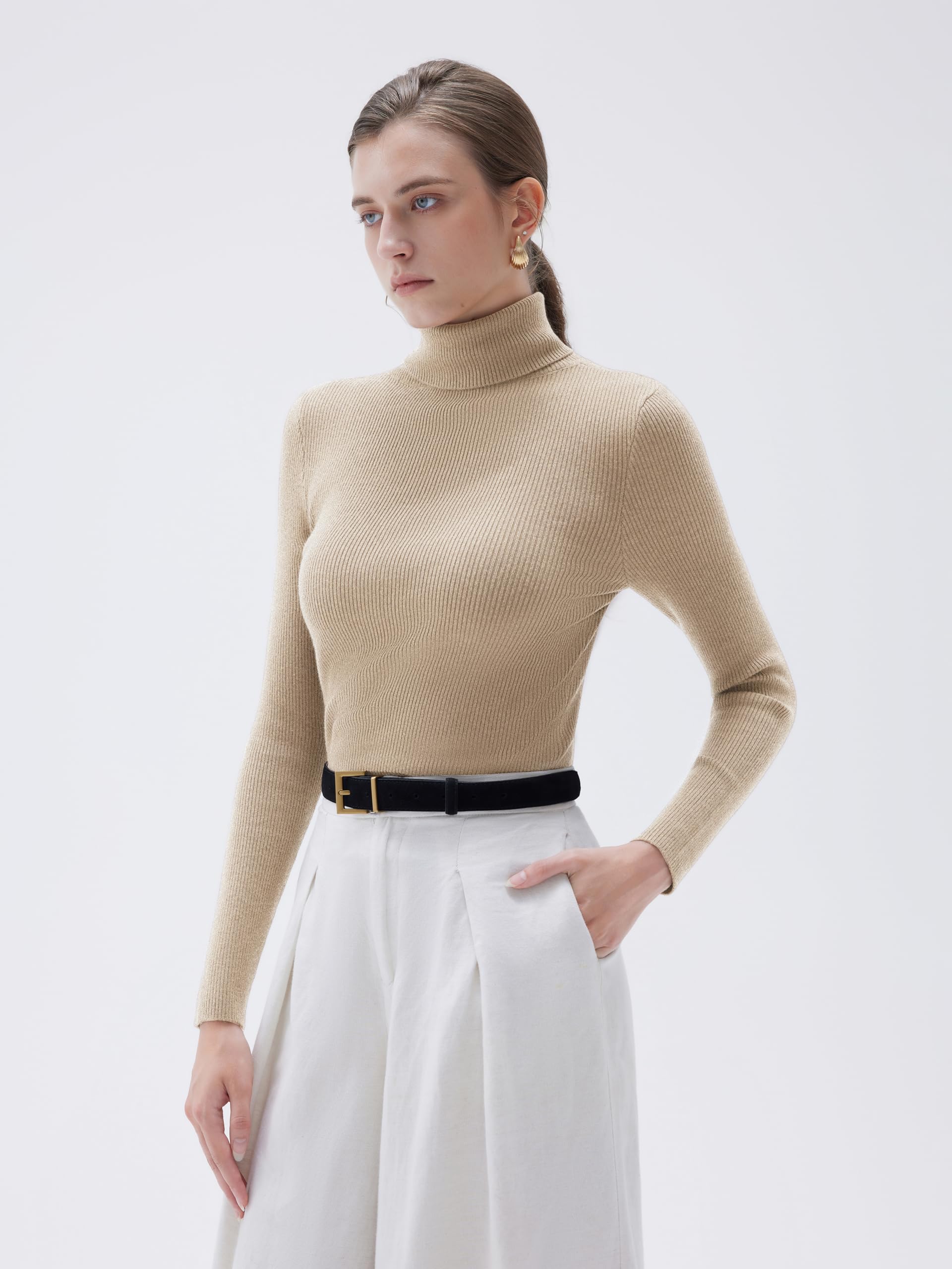 SUUKSESS Women Turtleneck Cashmere Blend Sweater Long Sleeve Shirts Fall Basic Thermal Tops Winter Clothes - Image 5