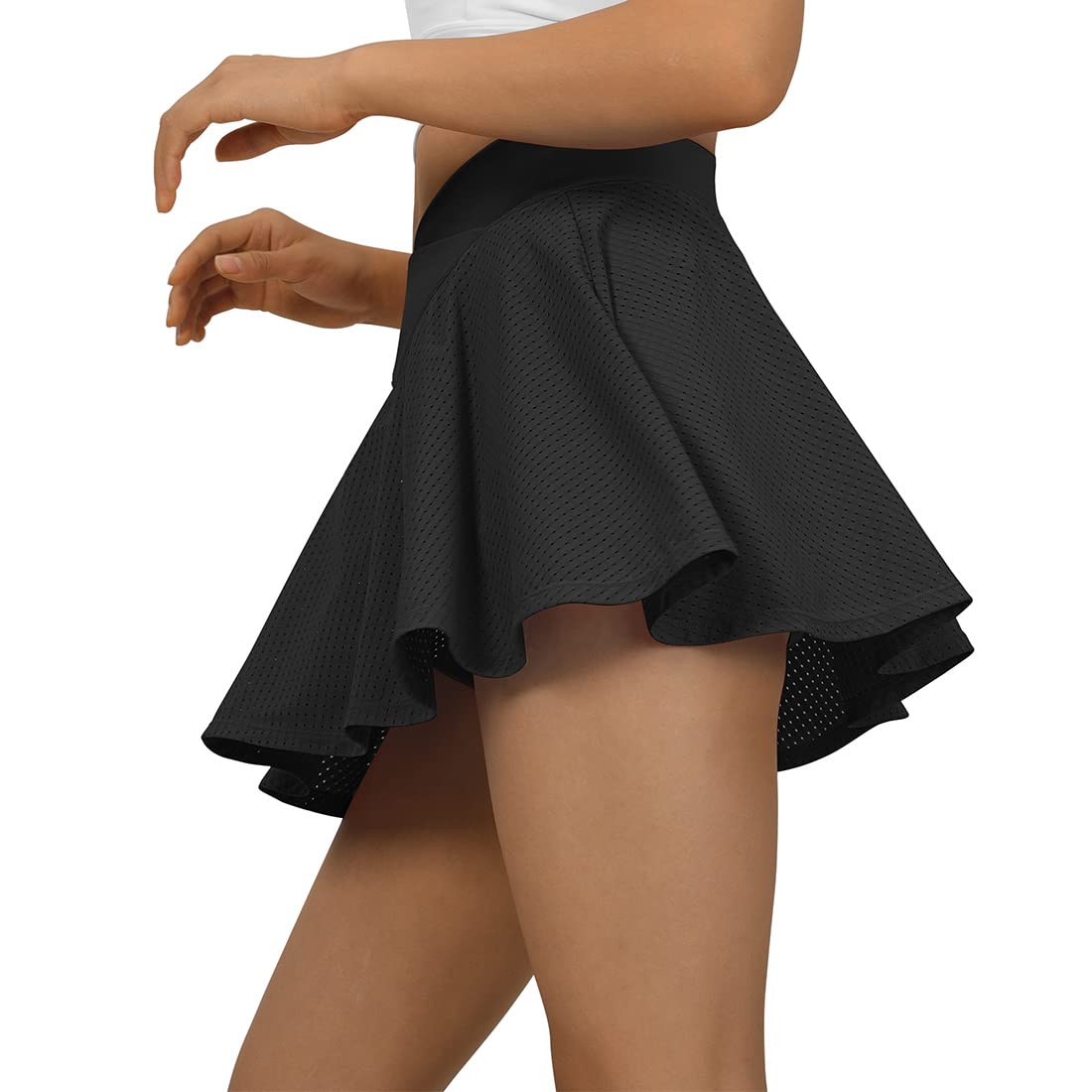 SUUKSESS Womens Pleated Tennis Skirt Crossover High Waisted Mesh Golf Skorts - Image 4