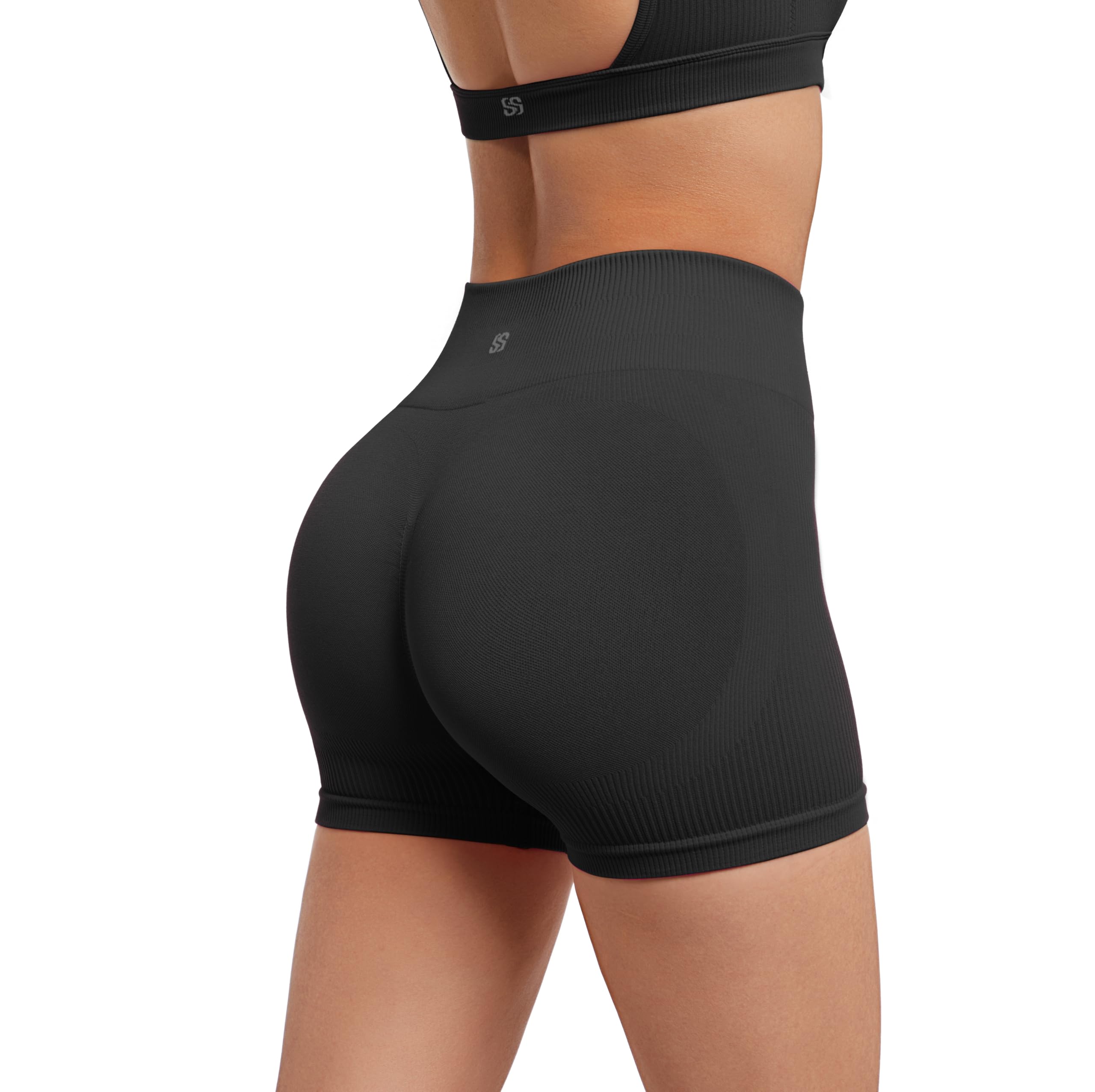 SUUKSESS Womens Workout Sets Open Back Gym Sets Woman Yoga Pilates Crop Tank High Waisted Bike Shorts - Image 5